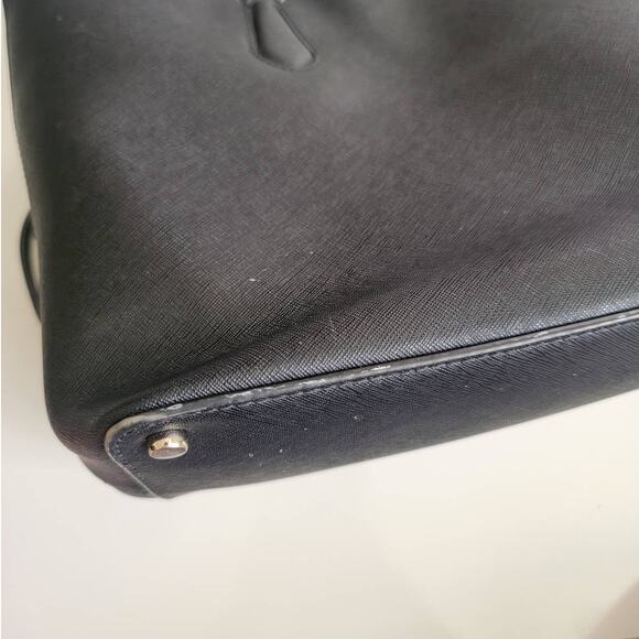 Kate Spade Laurel Way Jaymes Tote Bag Purse Leather New York Black Crossgrain - Picture 5 of 11